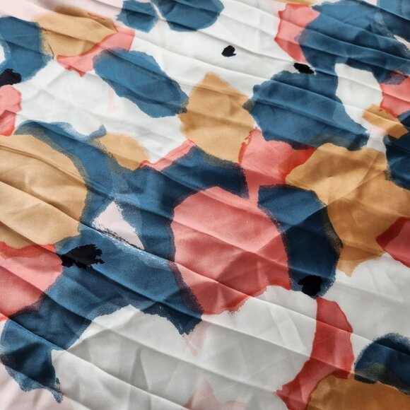 Satin Square Scarf Bandana One Size Abstract Floral Retro 26"×26" - Picture 5 of 9